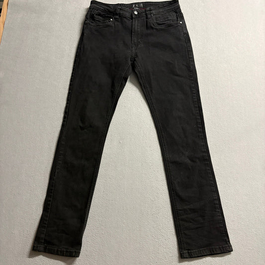 Steve's Jeans Mens 31x32 Black Slim Stretch Denim Pants Zipper Pocket Casual