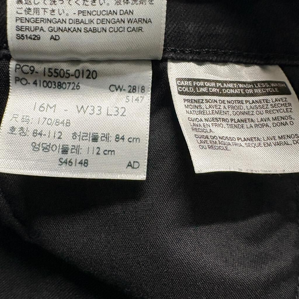 Levis 505 Straight Jeans Womens 16M Black Denim Stretch Pants W33 L32