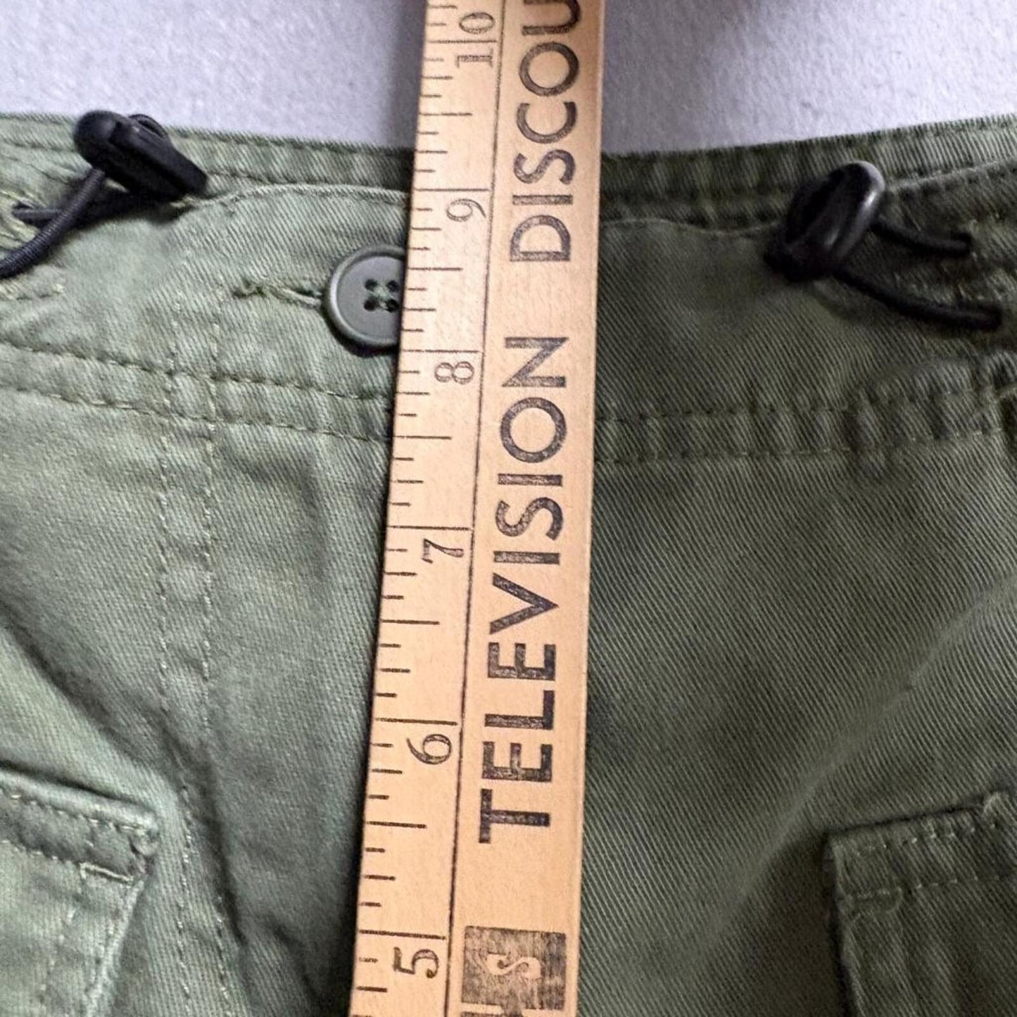 Brandy Melville Cargo Pants Womens Small Green Cotton Blend Utility Y2K Low Rise