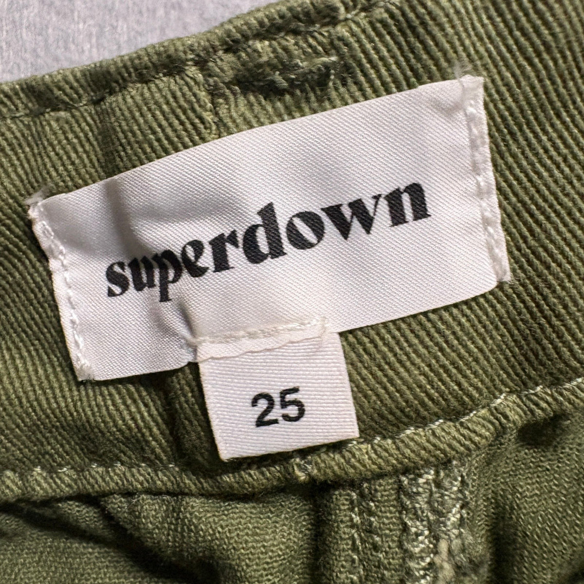 Superdown Womens Cargo Jogger Pants Size 25 Olive Green Cotton Utility Pockets