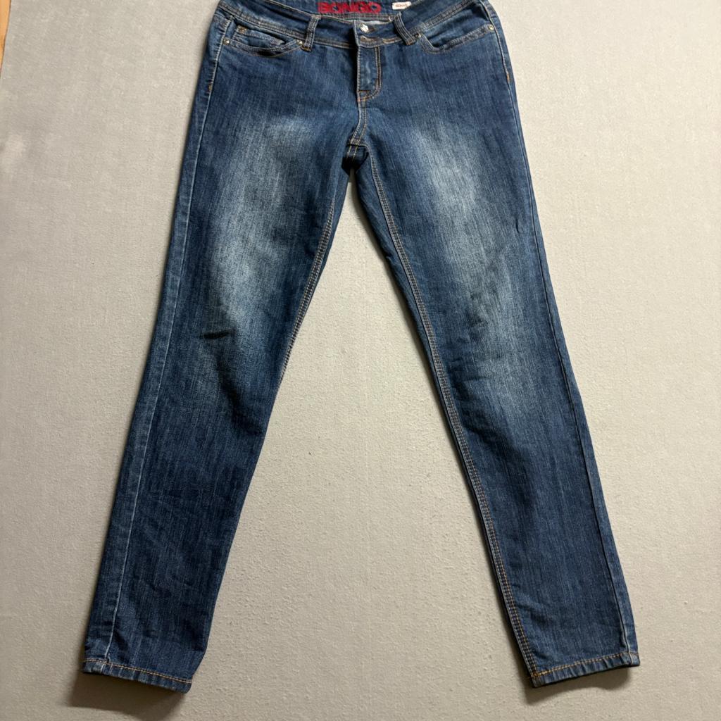 Bongo Skinny Jeans Womens Size 11 Blue Denim Stretch Mid Rise Faded Wash