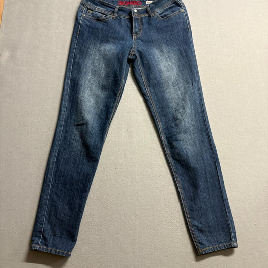 Bongo Skinny Jeans Womens Size 11 Blue Denim Stretch Mid Rise Faded Wash