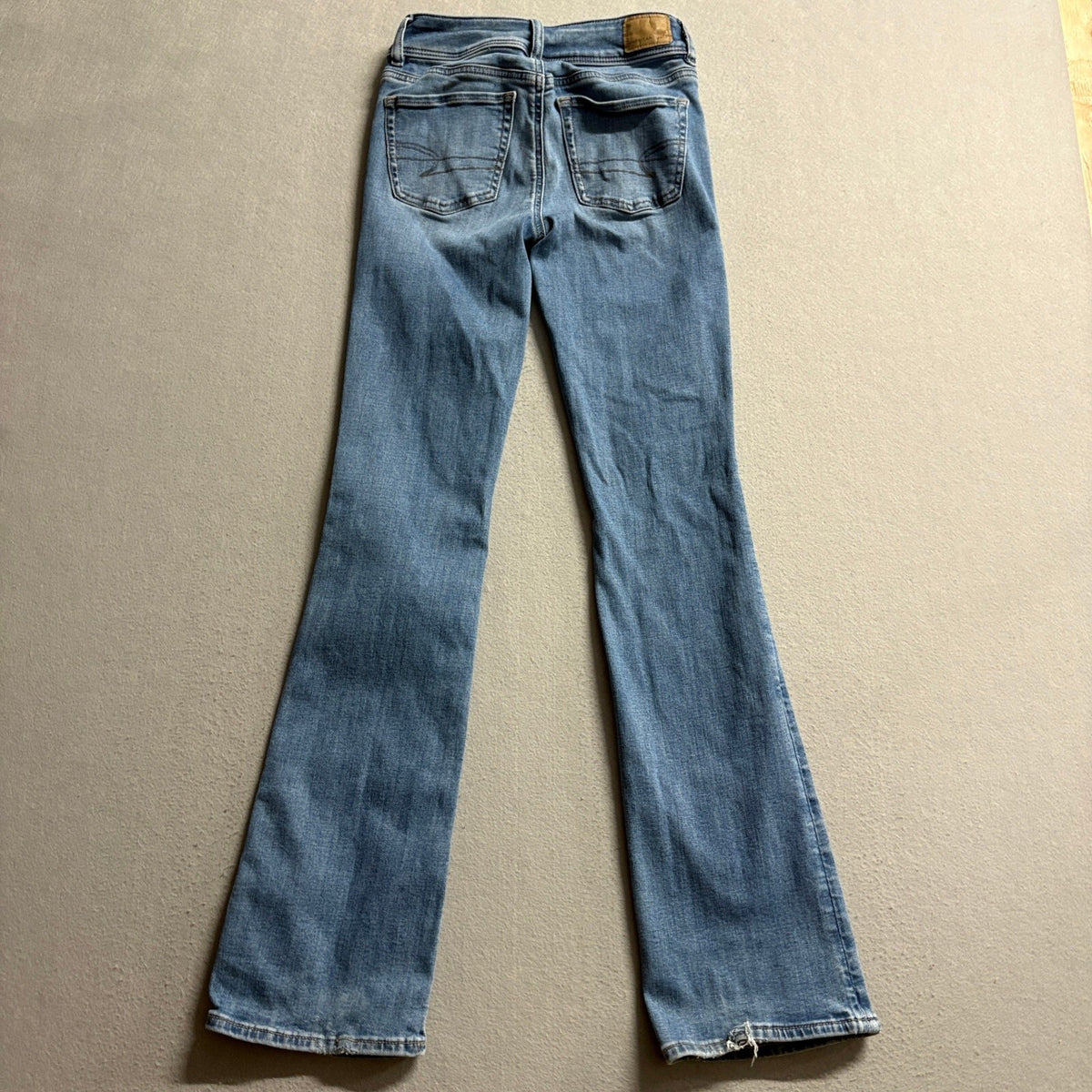 American Eagle Kick Boot Jeans Womens 000 Regular Next Level Stretch Blue Denim