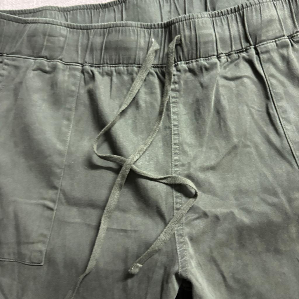 Buffalo David Bitton Womens Pants XXL Green Tencel Blend Drawstring Waist Crop