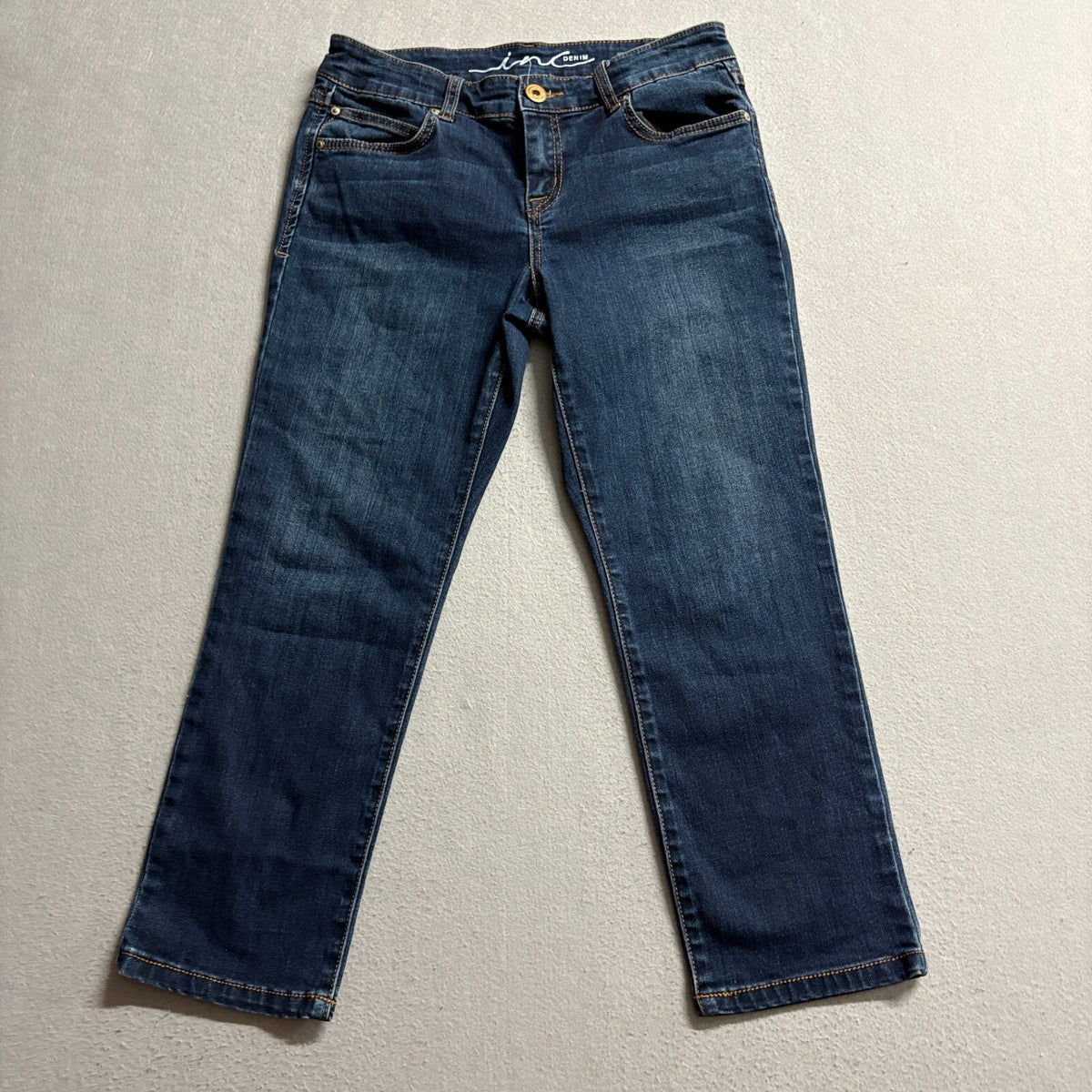 INC International Concepts Jeans Women 4 Blue Skinny Leg Crop Ankle Stretch