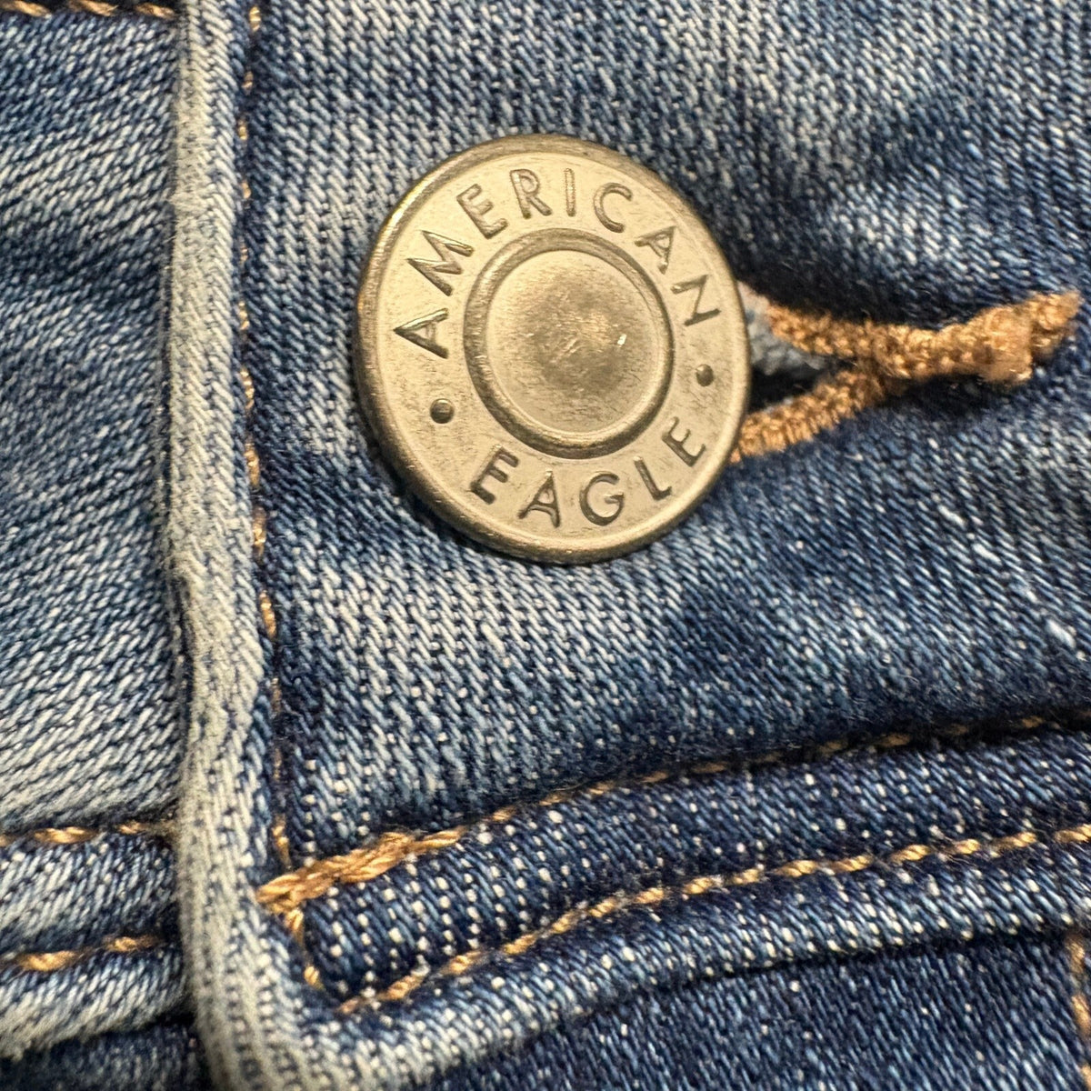 American Eagle Kick Boot Jeans Womens Size 10 Long Next Level Stretch Blue Denim
