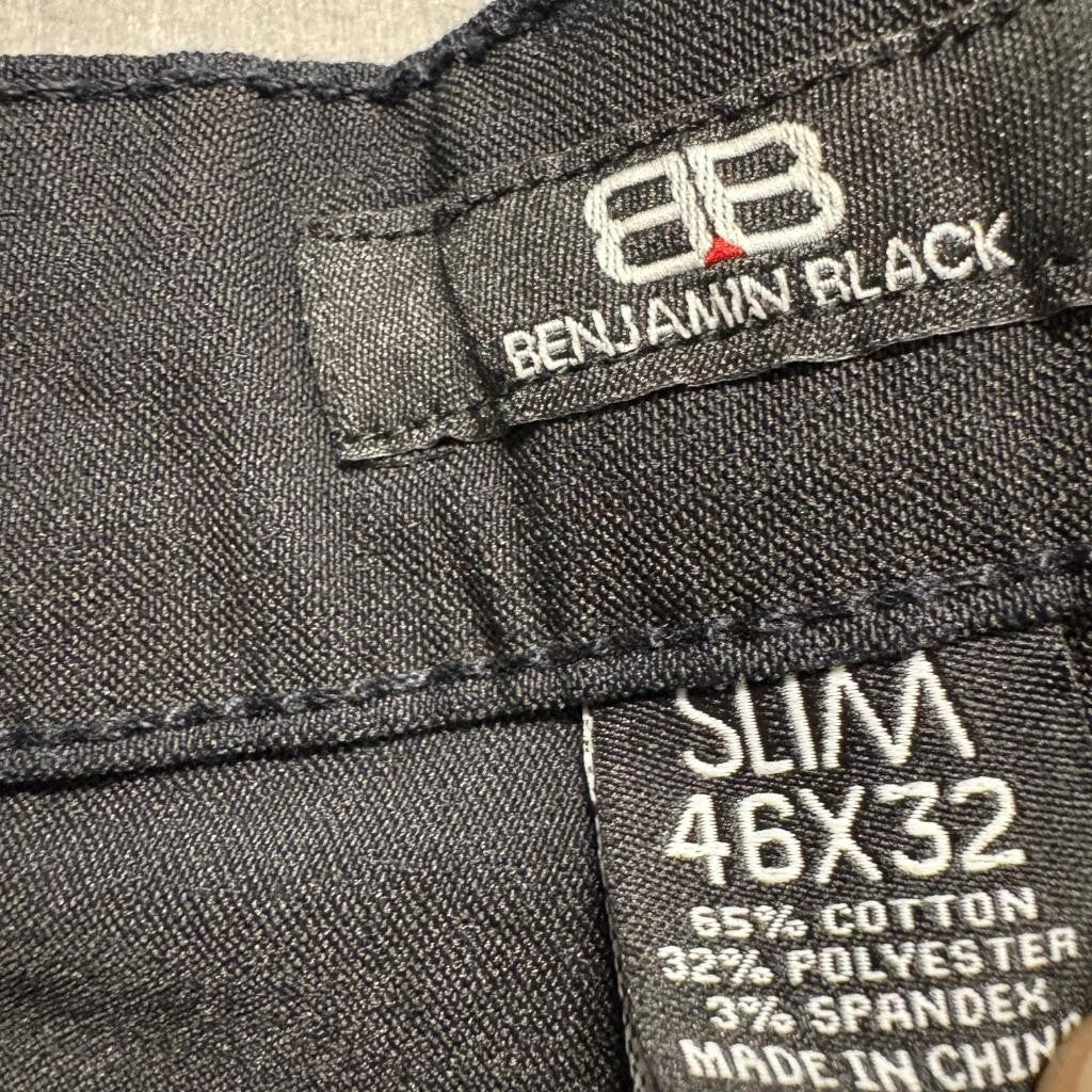 Benjamin Black Slim Jeans Mens 46x32 Navy Blue Stretch Denim Pants NWT
