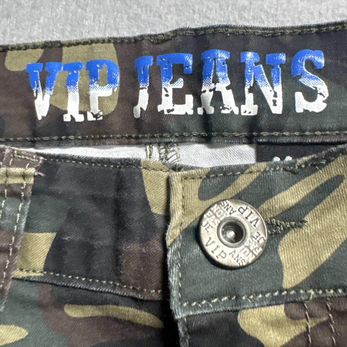 VIP Jeans Womens Size 9/29 Camo Cargo Pants Green Camouflage Wide Straight Leg