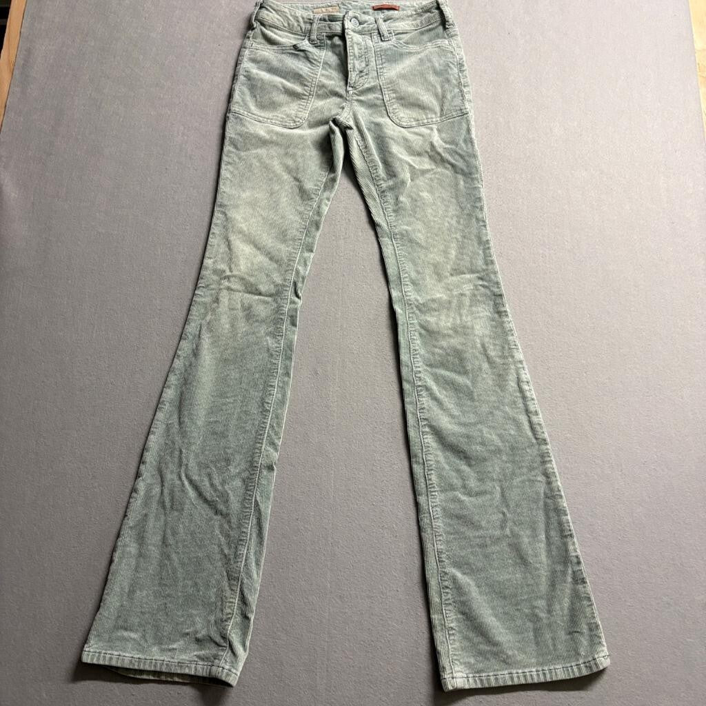 Pilcro and the Letterpress Corduroy Pants Womens 25 Tall Green The Icon Flare