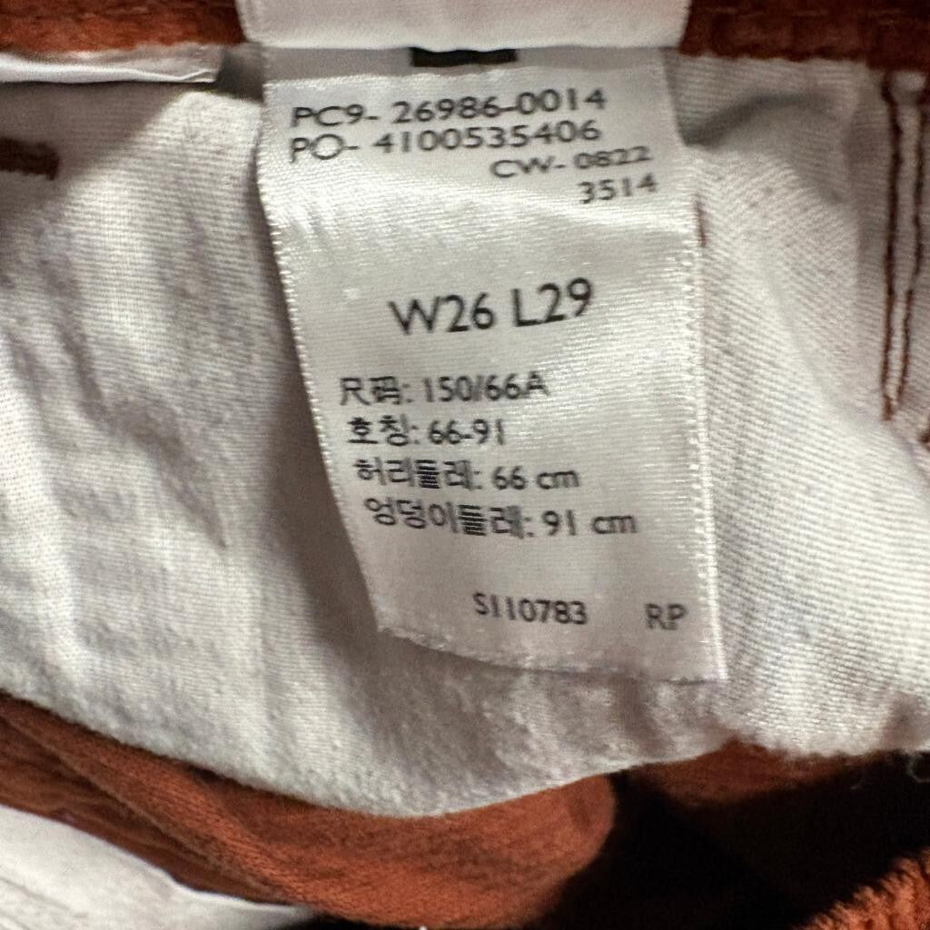 Levi's High Waisted Mom Jean Corduroy Pants Womens 26 Brown Rust Tapered Leg