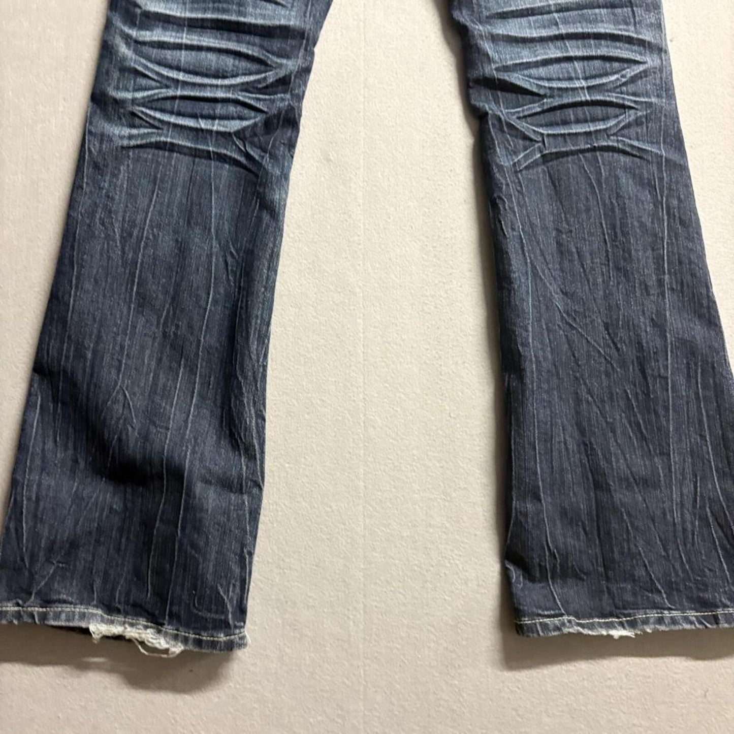 Love Nation Jeans Womens 12 Blue Denim Bootcut Thick Stitch Embroidered Pockets