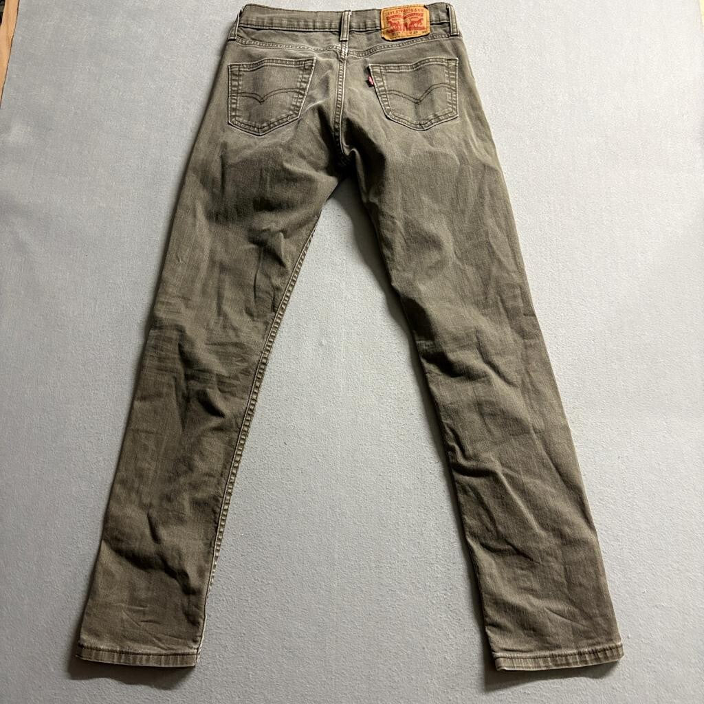 Levi's 511 Slim Jeans Mens 29x32 Olive Green Stretch Denim Pants