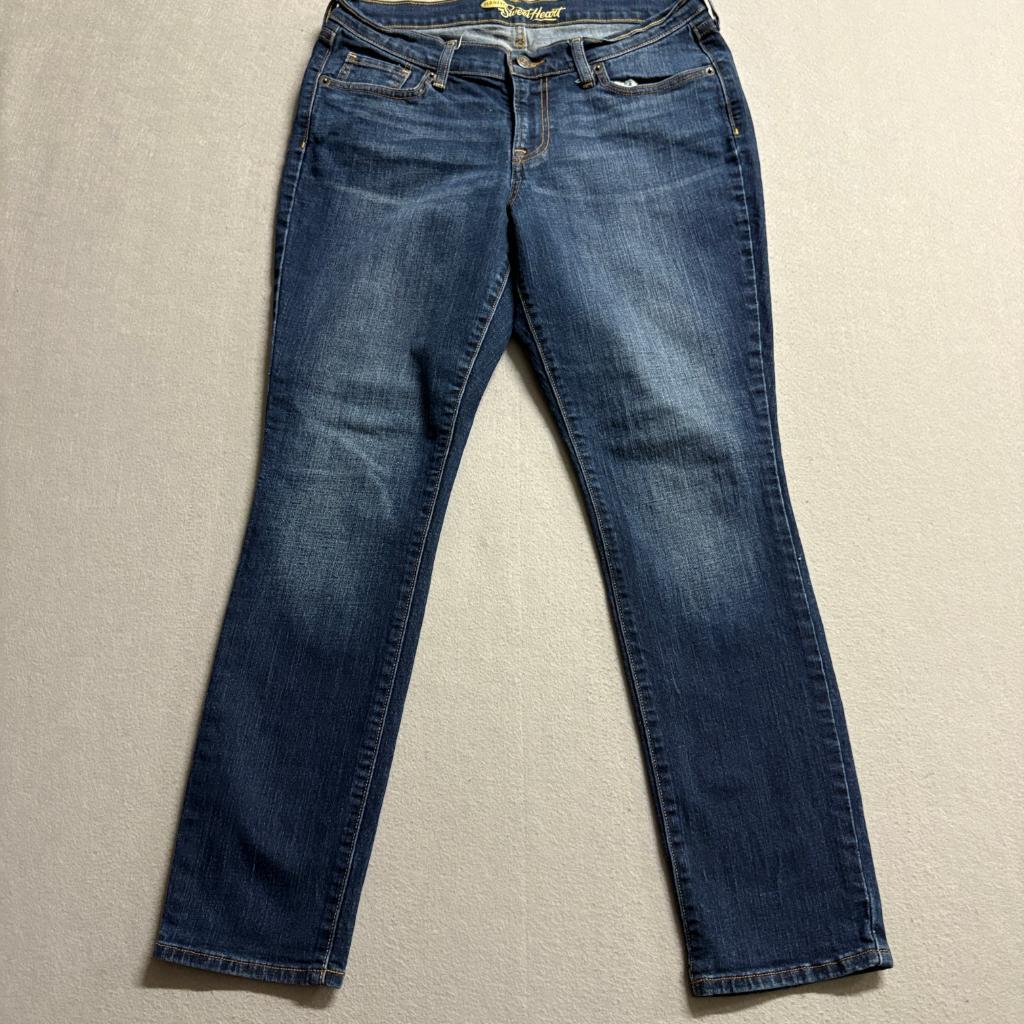 Old Navy The Sweetheart Jeans Womens 8 Short Blue Denim Mid Rise Straight Leg
