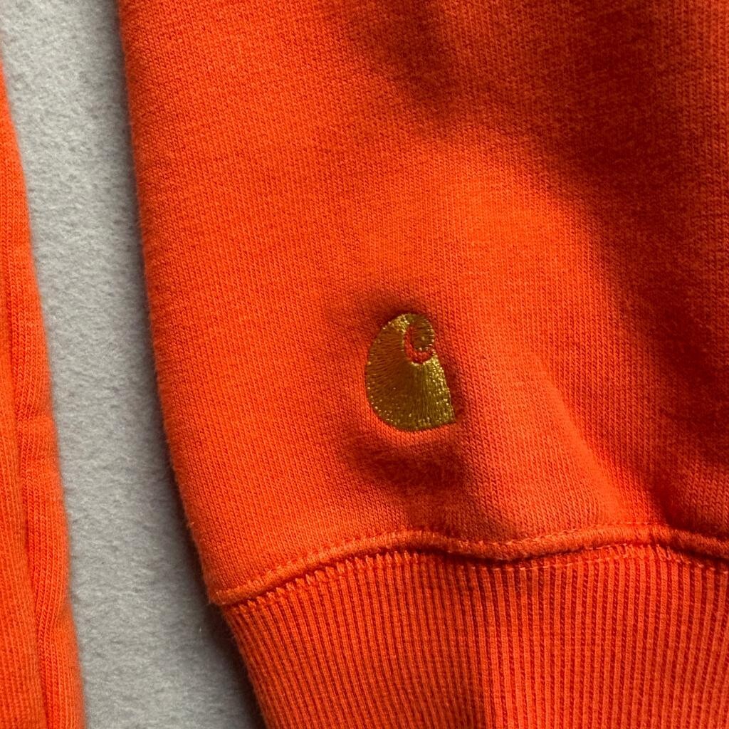 Carhartt WIP Chase Sweatshirt Mens Large Orange Crewneck Pullover Fleece