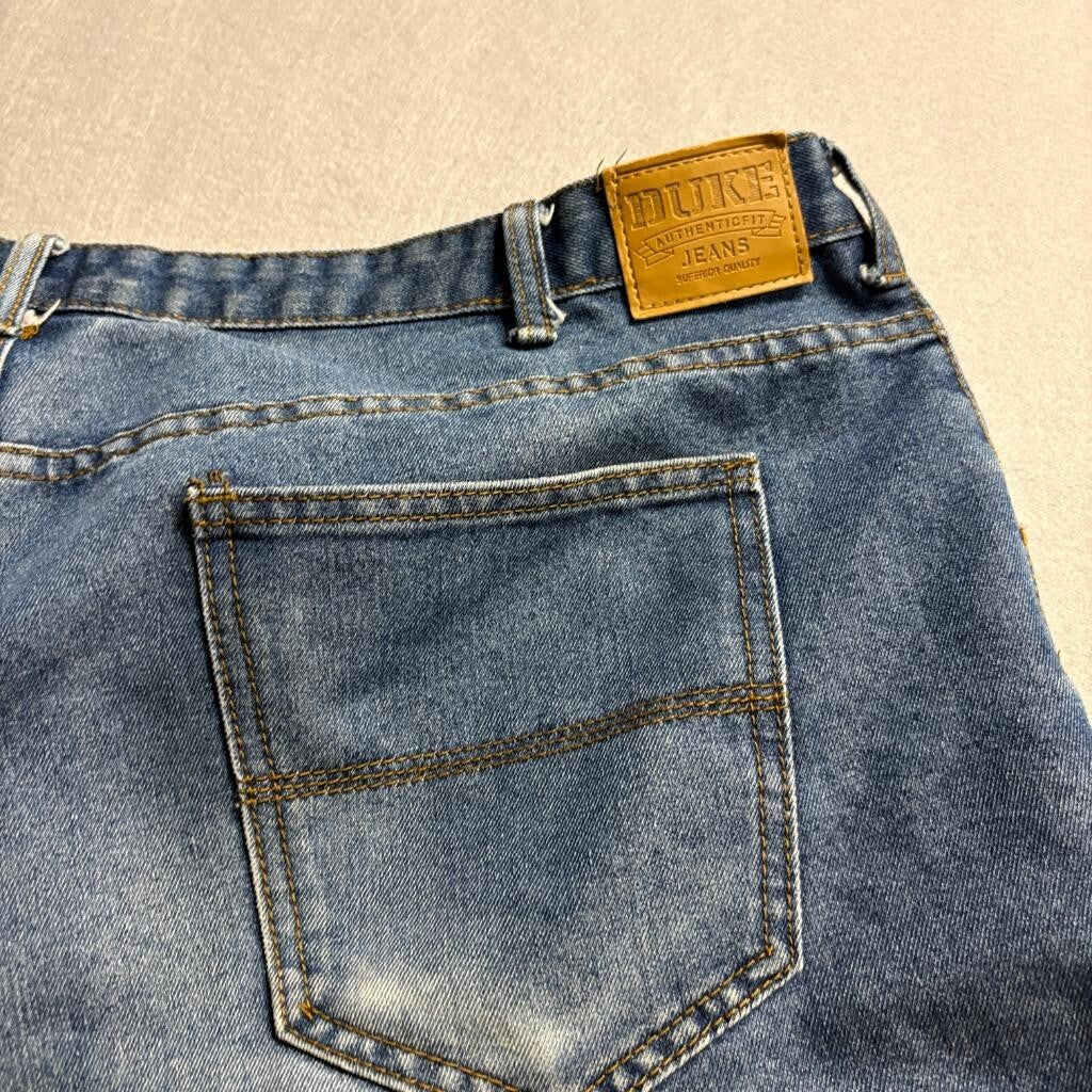 Duke Authentic Fit Jeans Mens 40/S Blue Denim Medium Wash Straight Leg Workwear
