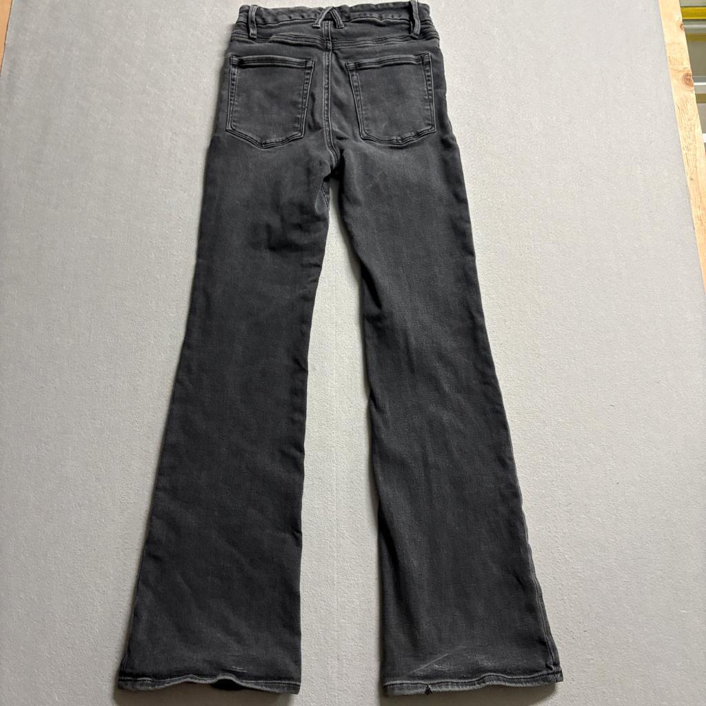 Good American Good Legs Flare Jeans Womens 6/28 Black High Rise Stretch Denim