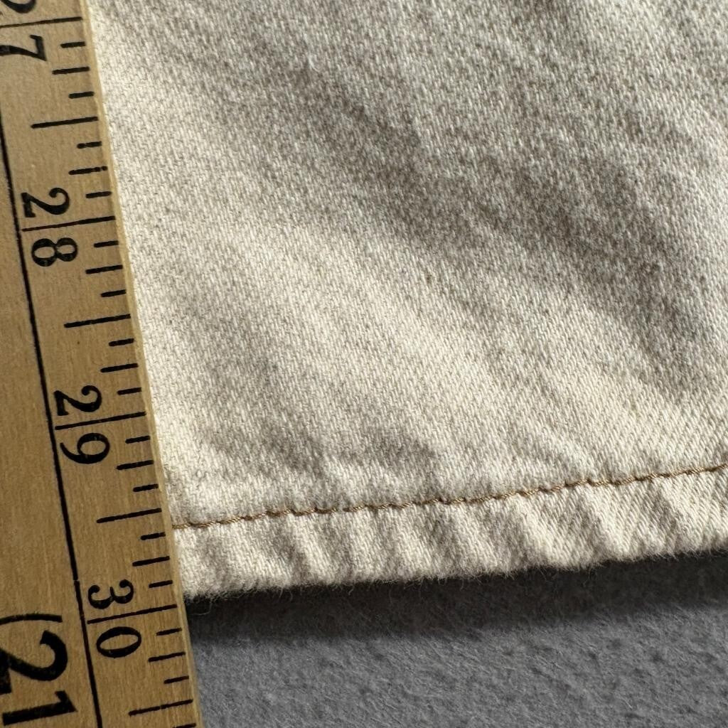 SONG Street Jean Womens 7/28 Beige Distressed Ripped Low Rise Wide Leg Jeans