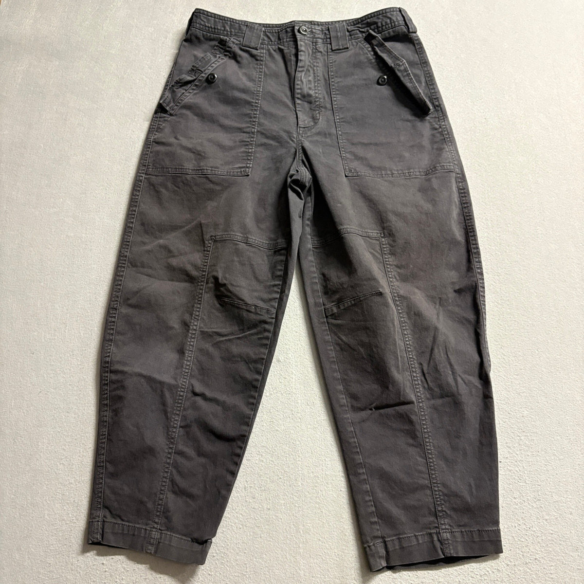Banana Republic Womens Pants Size 8 Gray Utility Barrel Leg High Rise Ankle Crop