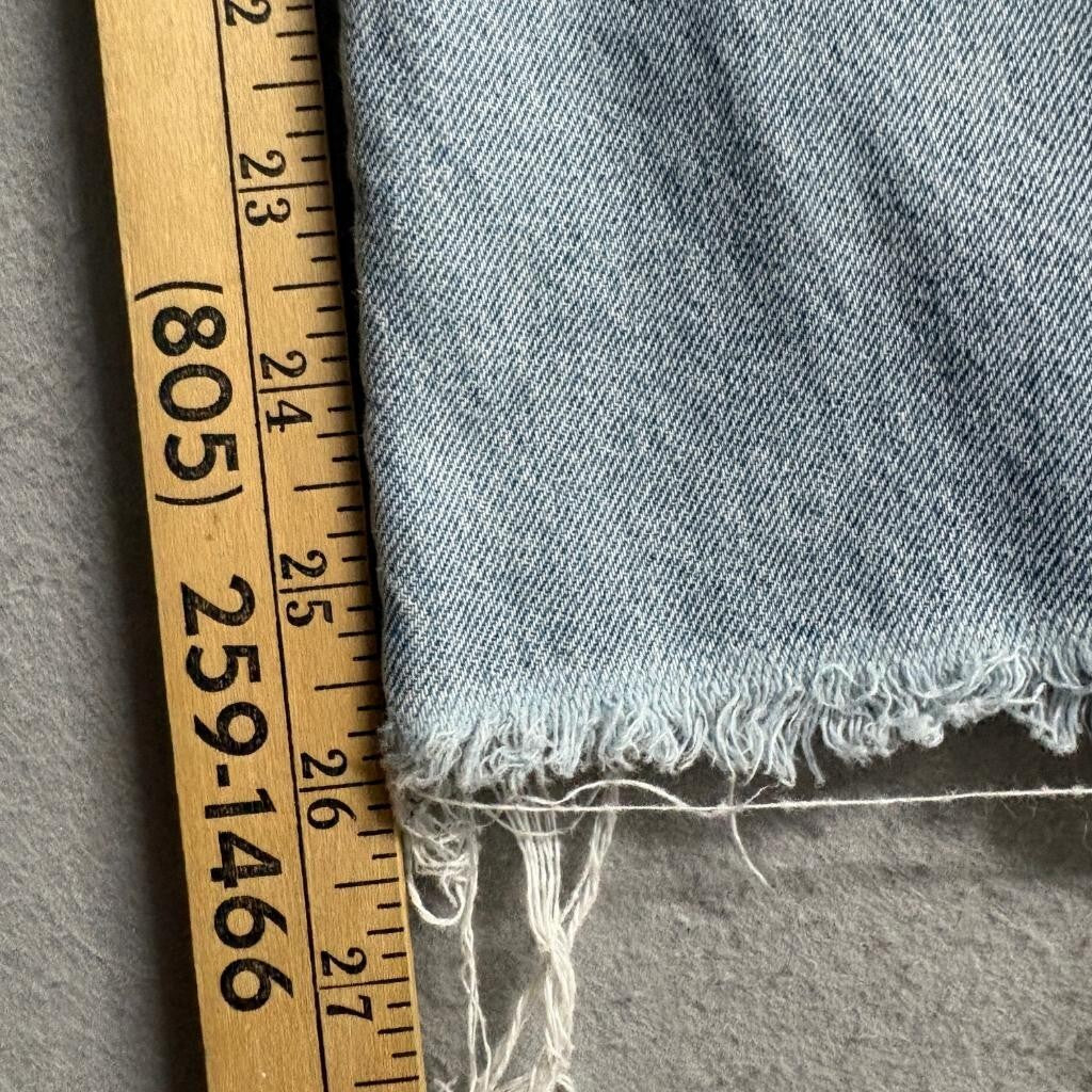 Unbranded High Waist Wide Leg Jeans Womens Size M Light Wash Raw Hem Elastic