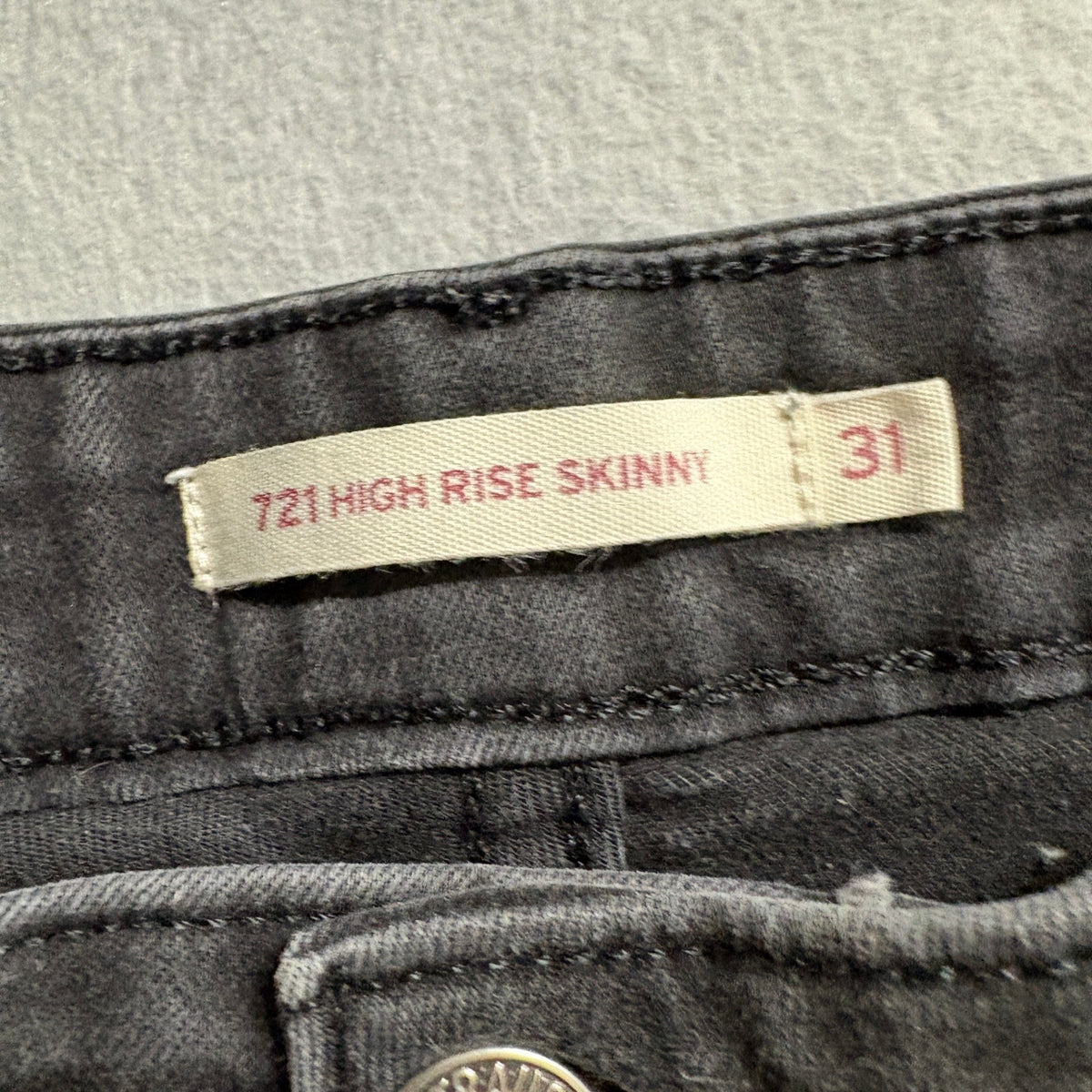 Levi's 721 High Rise Skinny Jeans Womens 31 Black Stretch Denim Pants