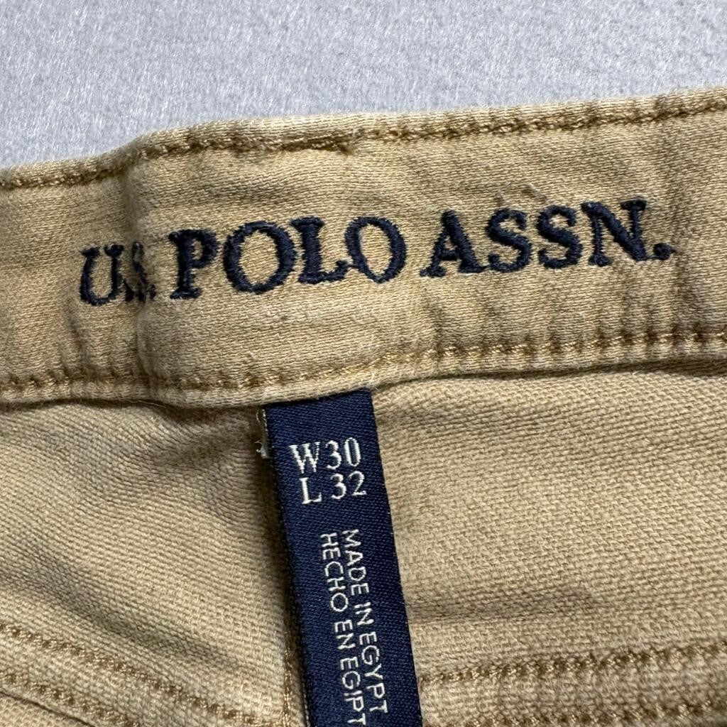 US Polo Assn Pants Mens 30x32 Tan Corduroy Stretch Slim Straight Chino Five