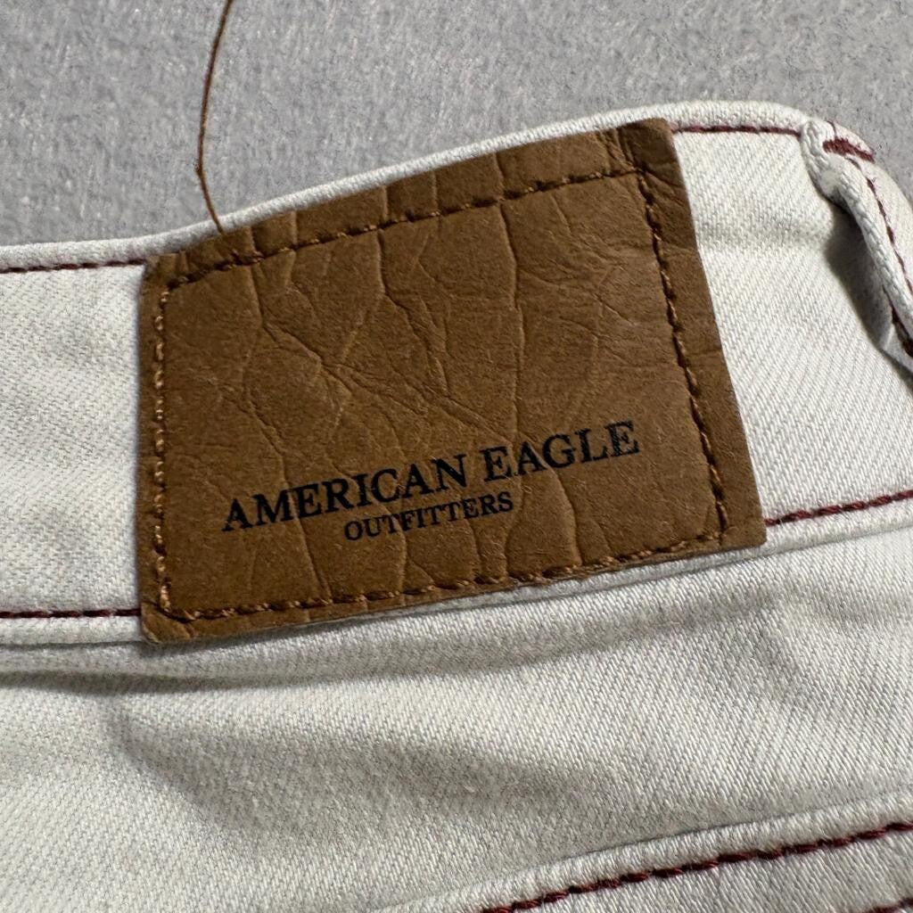 American Eagle Next Level Stretch Skinny Jeans Womens 00 Regular White Red