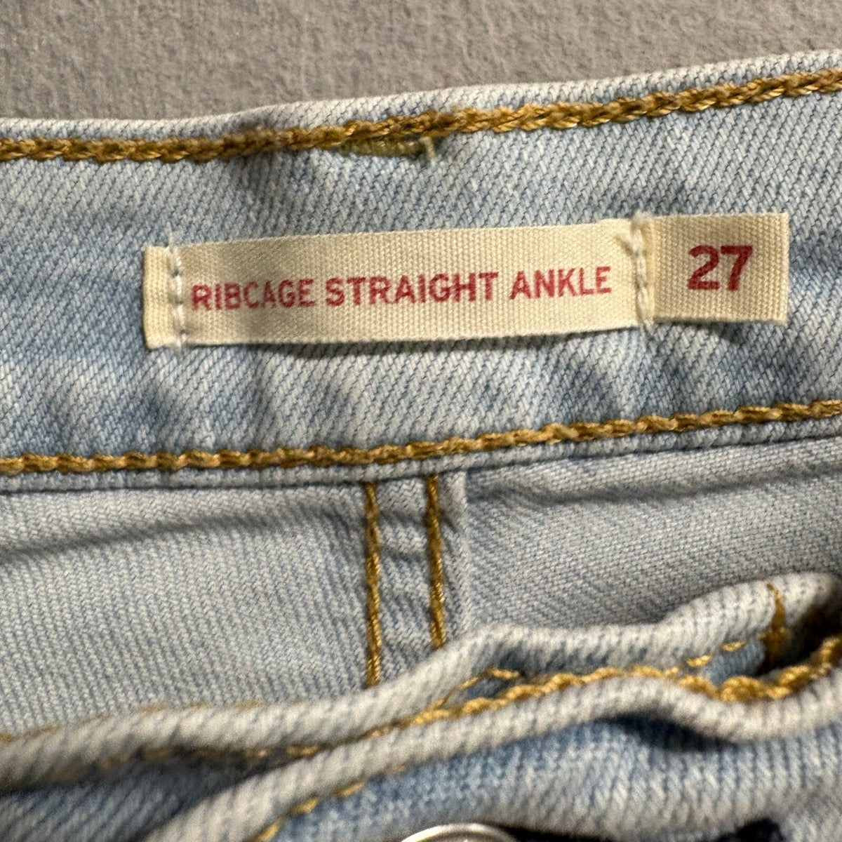 Levis Ribcage Straight Ankle Jeans Womens 27 Light Wash Denim High Rise Blue