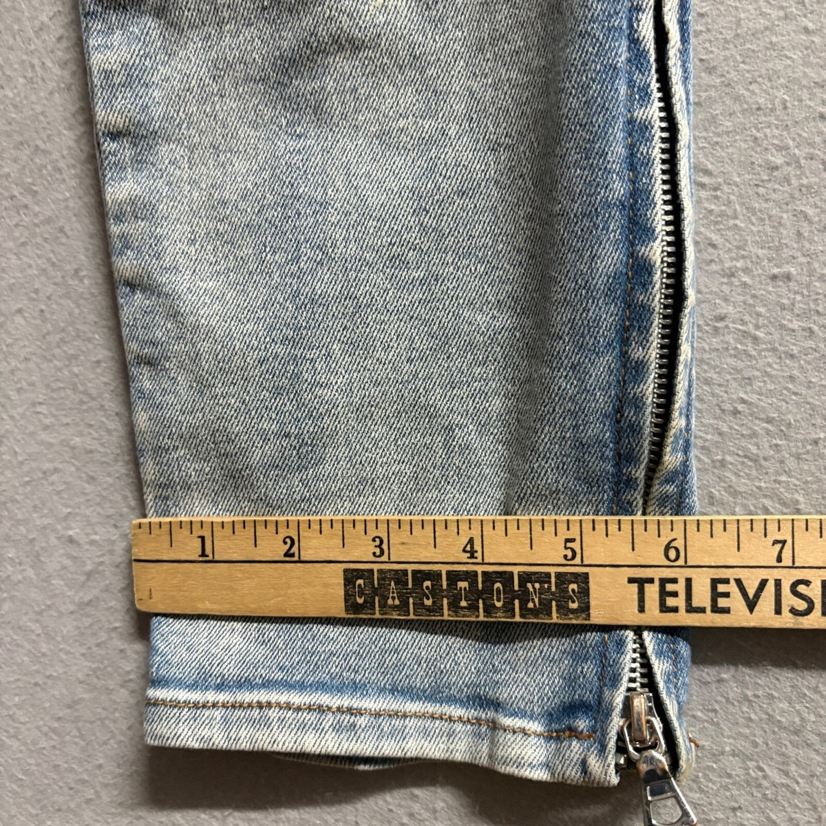 Fashion Nova Men Novamen Distressed Skinny Jeans Blue Denim Ankle Zip Size 32