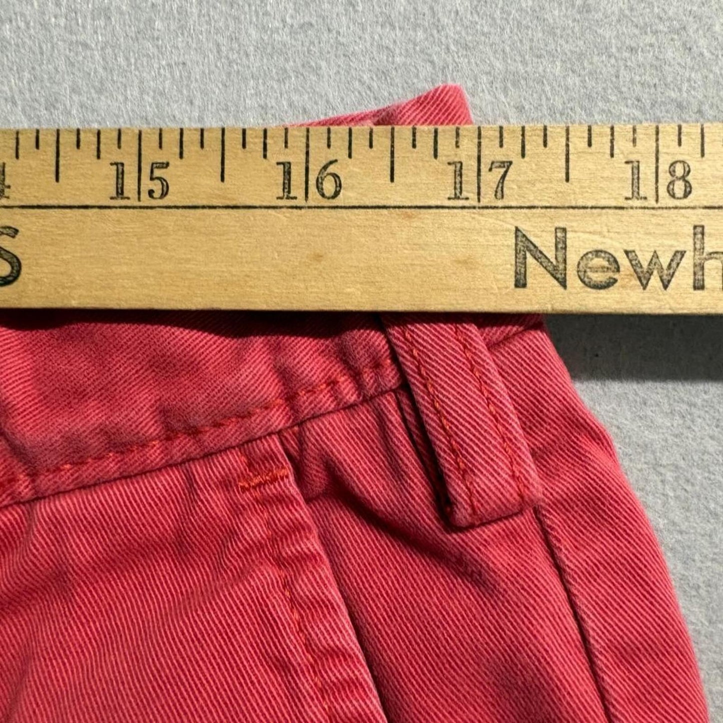 Nautica Chino Shorts Mens 36W Red 100% Cotton Twill Flat Front Casual