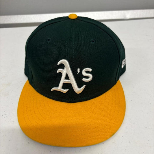 Oakland Athletics New Era 59FIFTY Fitted Hat Size 7 1/8 Green Yellow MLB Cap