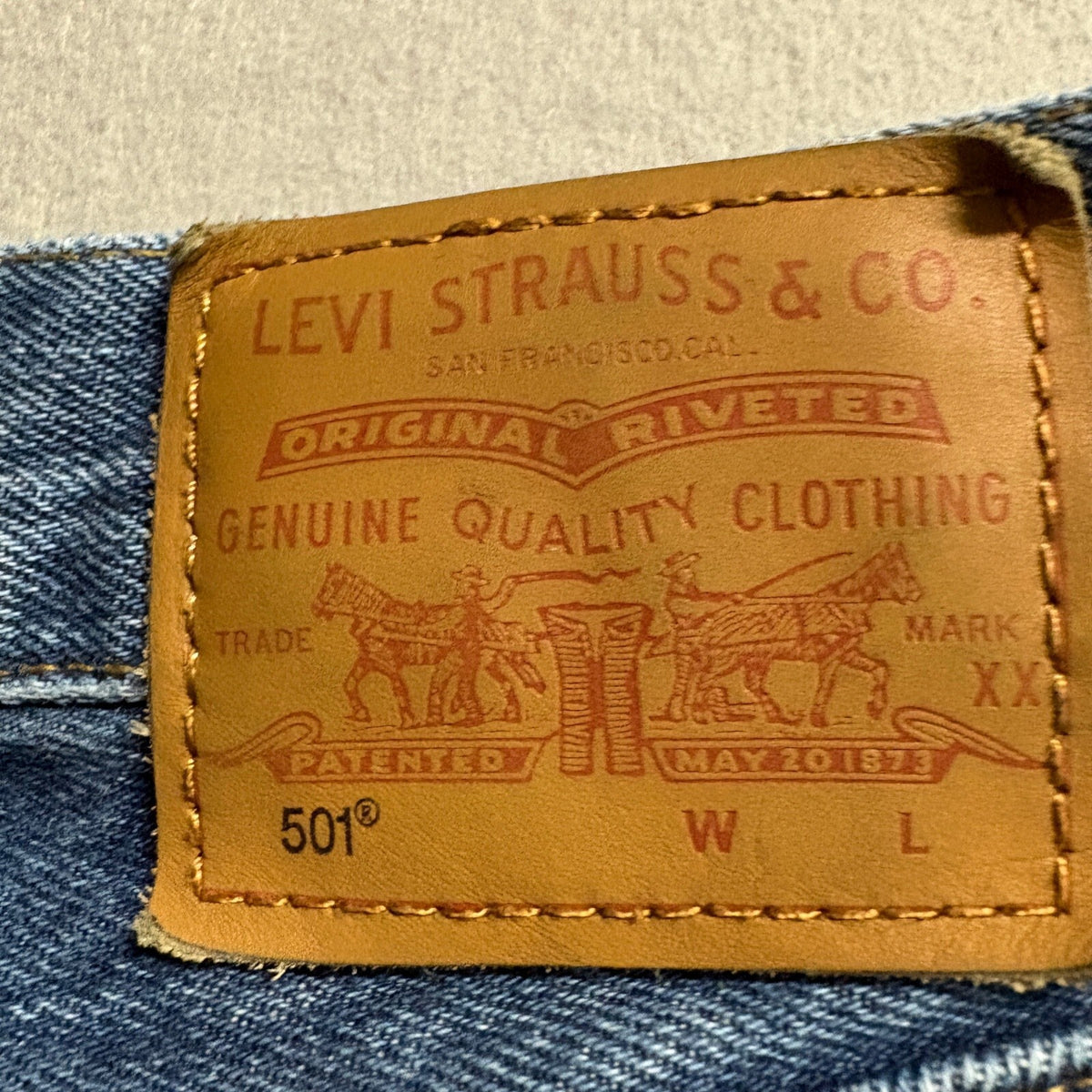 Levi's Premium 501 Original Fit Distressed Jeans Mens W25 L30 Blue Denim