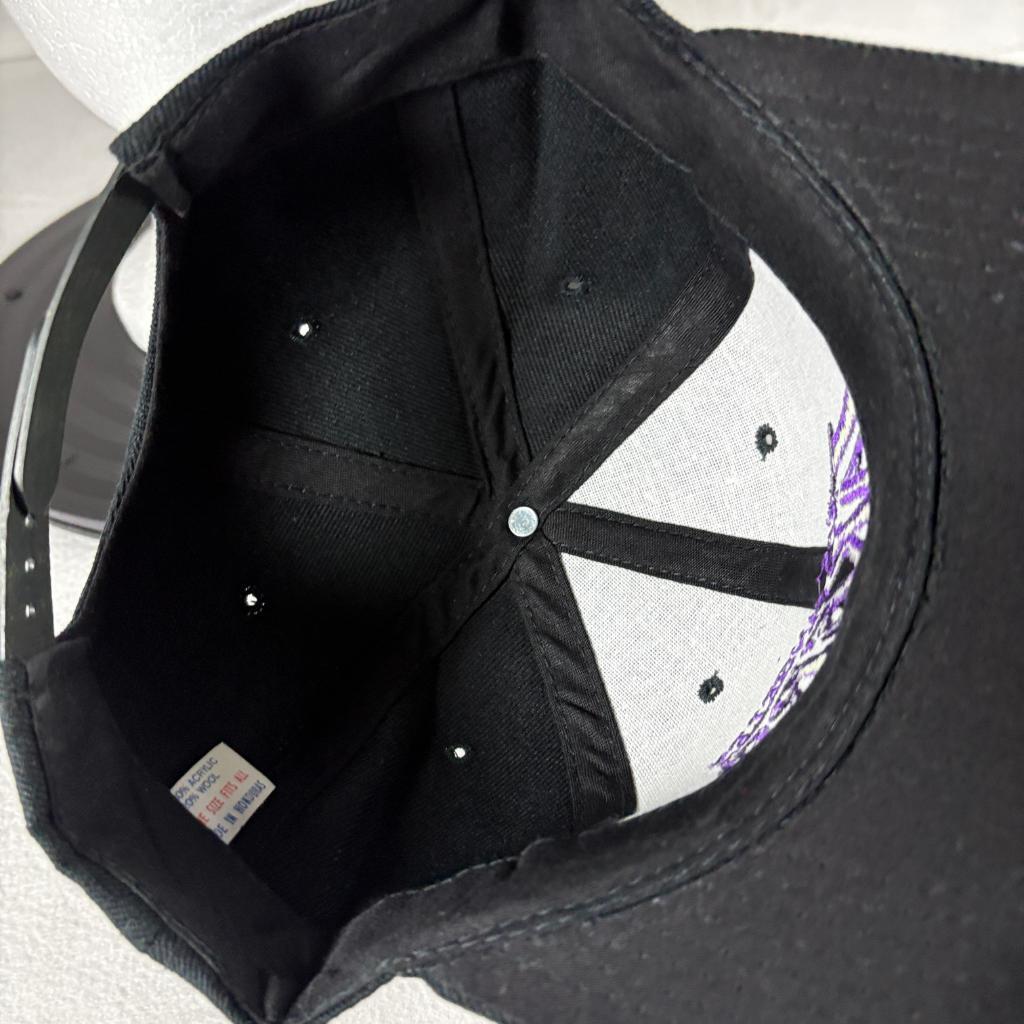 Los Angeles Lakers Snapback Hat Black Purple Embroidered Cap One Size Fits All