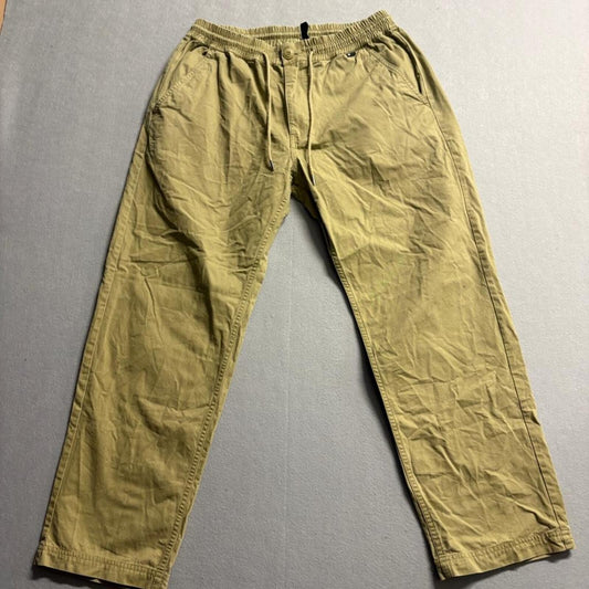 The Hundreds Mens Pants XL Khaki Tan Cotton Elastic Drawstring Waist Chino