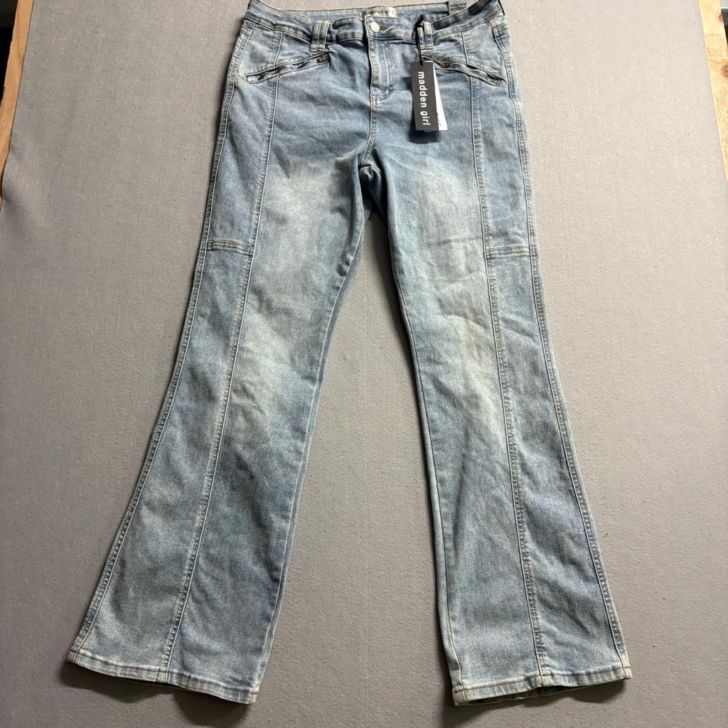 Madden Girl High Rise Bootcut Jeans Womens Size 15 Light Wash Denim Stretch