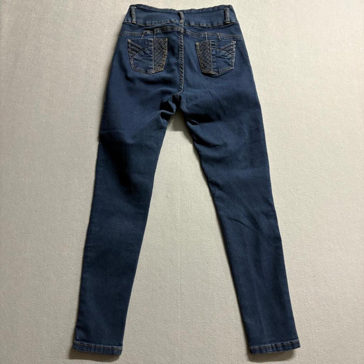 Ling Collection High Rise Skinny Jeans Womens 9/10 Dark Wash Stretch Denim Blue