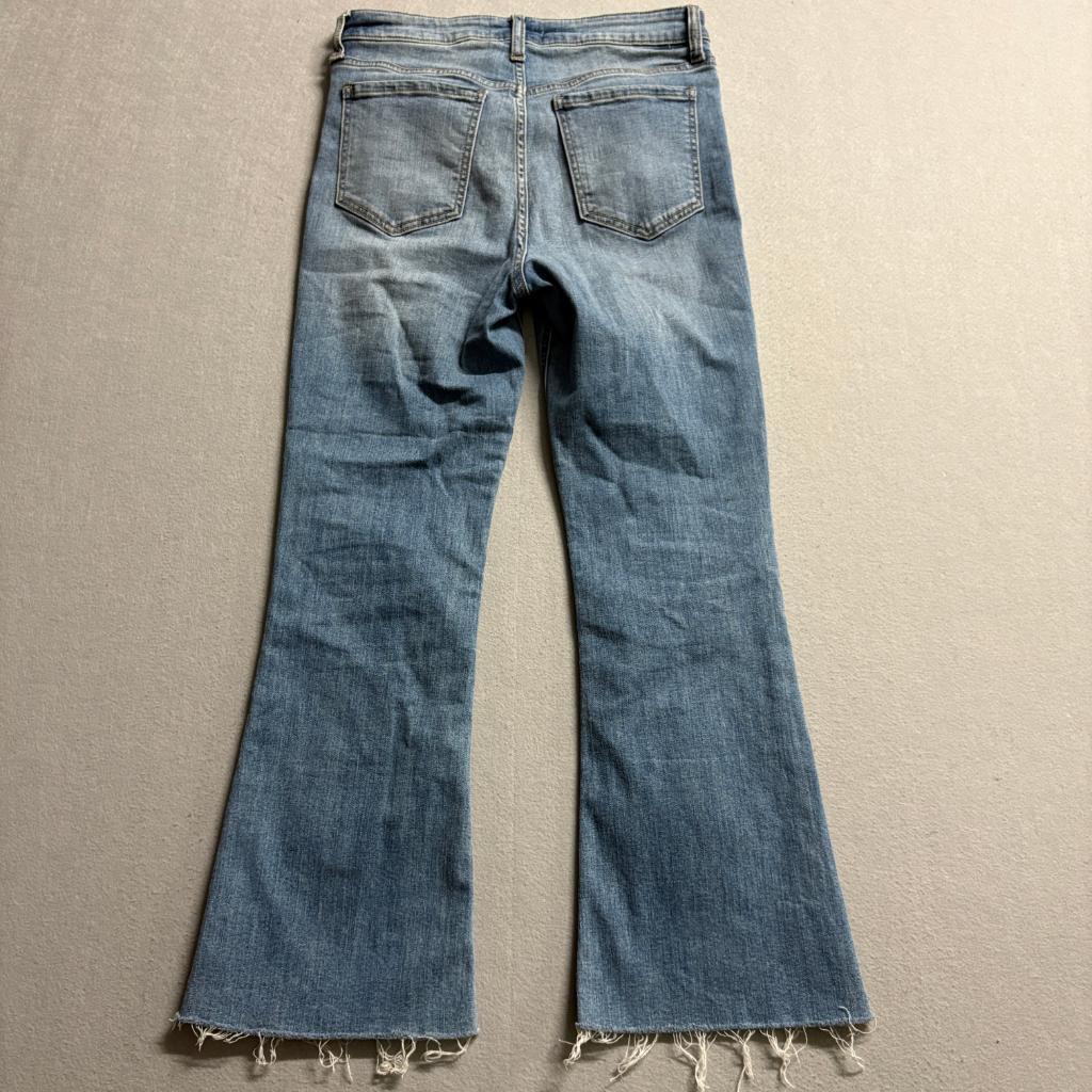 Harper Heritage High Rise Kick Crop Jeans Womens Size 28 Blue Raw Hem Stretch