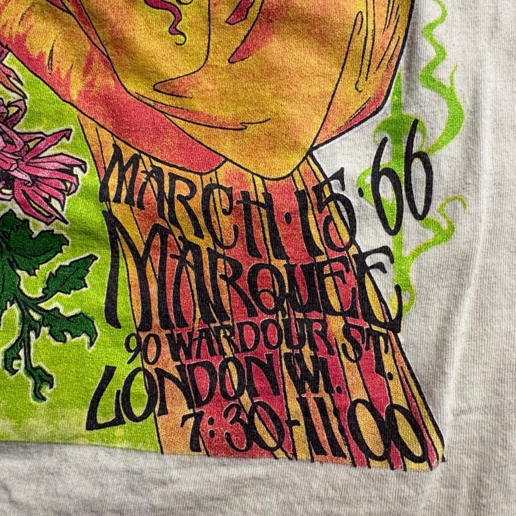 Pink Floyd Marquee London 1966 Concert Graphic T-Shirt Mens Large Cream Cotton