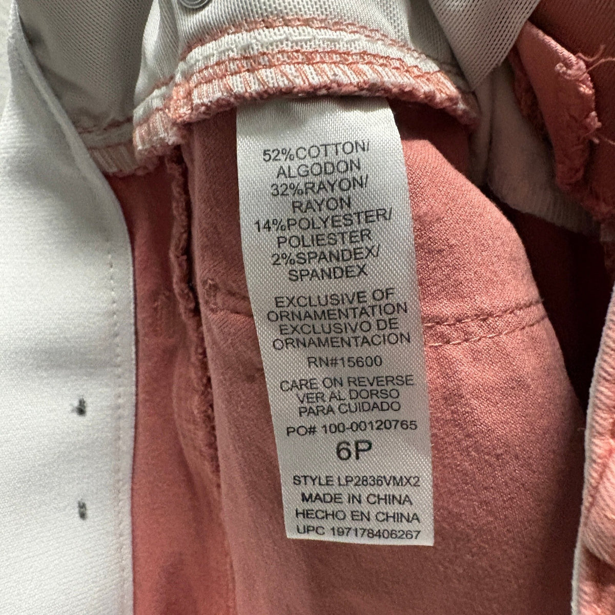 Wit & Wisdom Ab-solution Crop Skinny Jeans Womens 6P Pink Salmon Stretch Denim