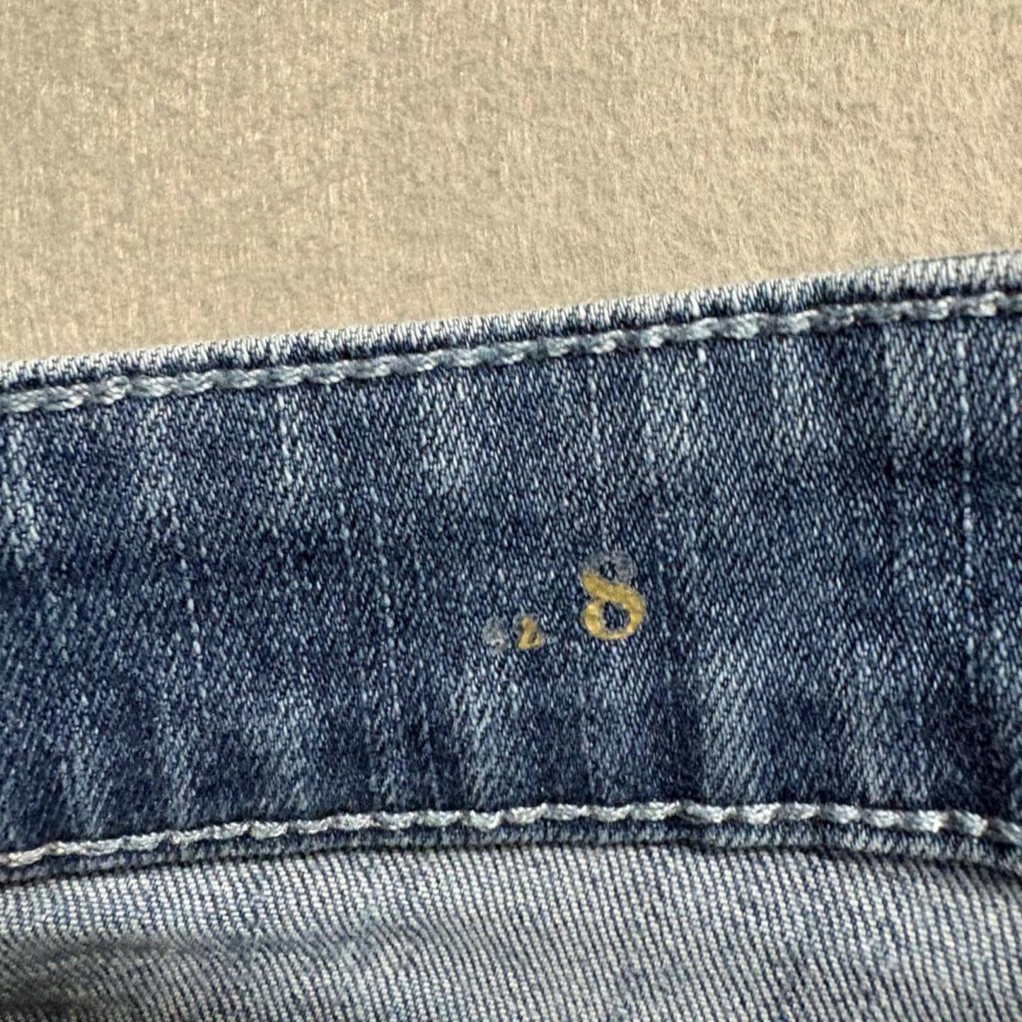 White House Black Market The Slim Jeans Womens 8 Mid Rise Blue Embroidered Hem