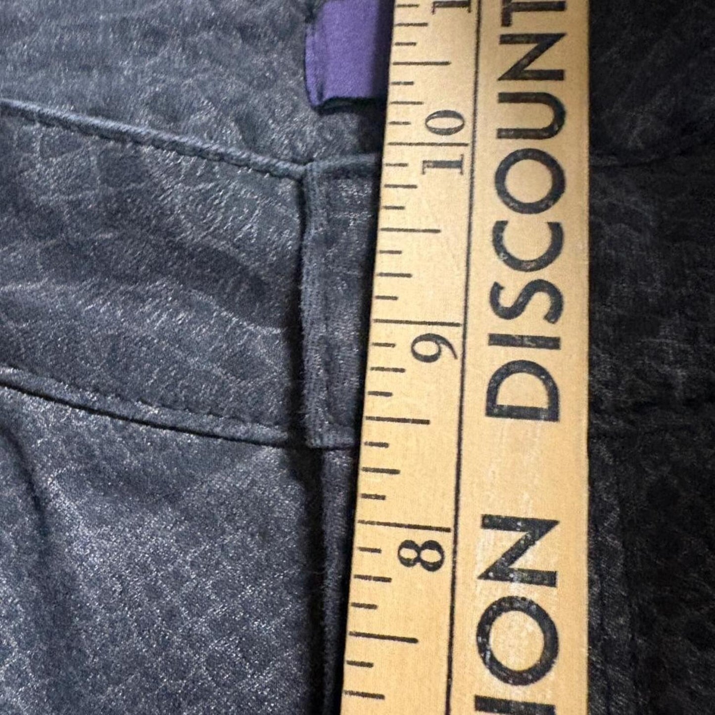 NYDJ Straight Leg Jeans Womens 10 Black Gray Snakeskin Print Stretch Made in USA