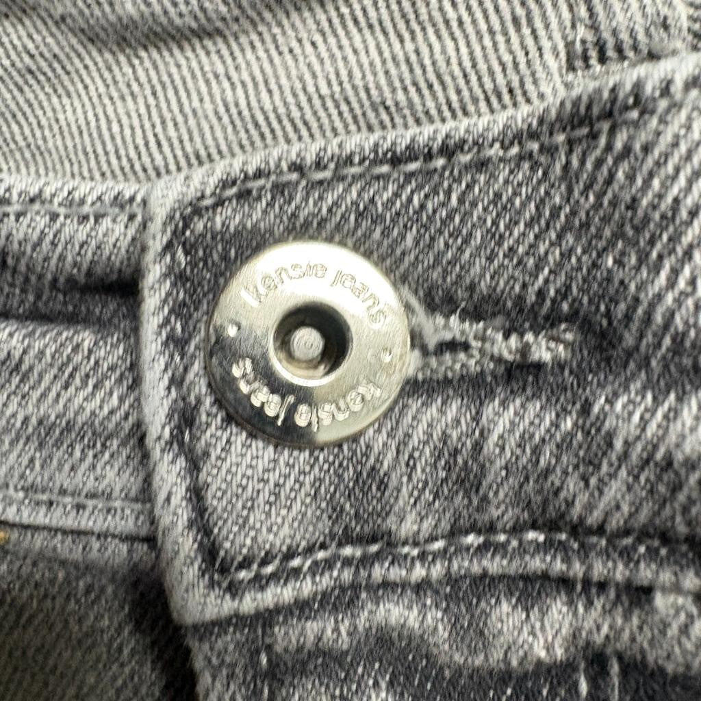 Kensie Jeans Womens 10/30 The Allie High Rise Slim Straight Gray Raw Hem Denim