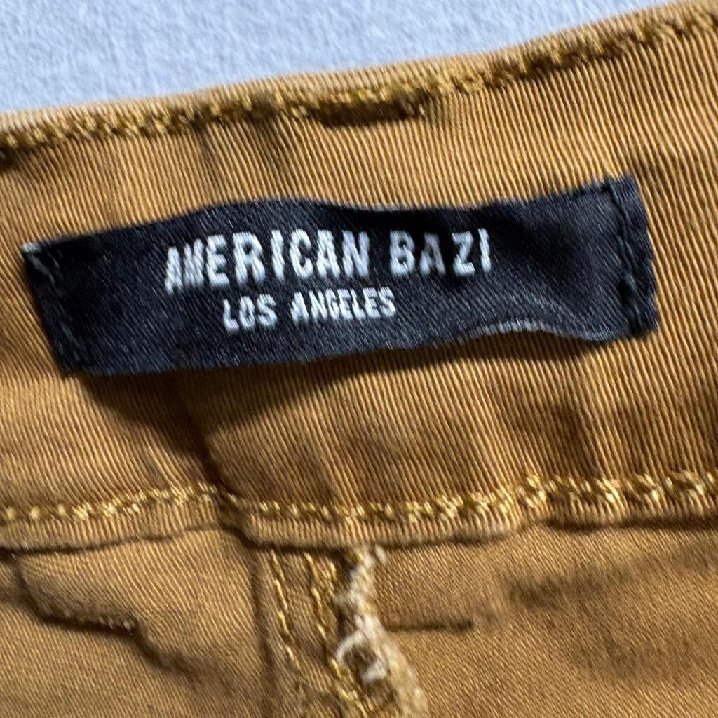 American Bazi Womens Cargo Jogger Pants Size S Brown Belted Utility Stretch