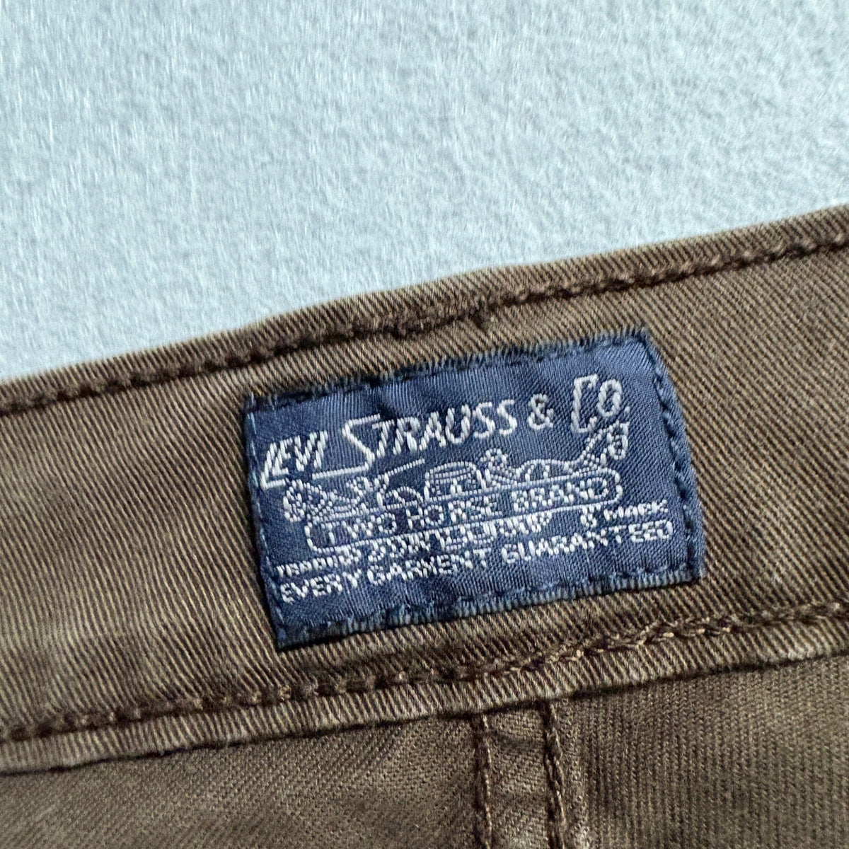 Levi's Mens Chino Pants Brown Cotton Blend Flat Front W32 L30
