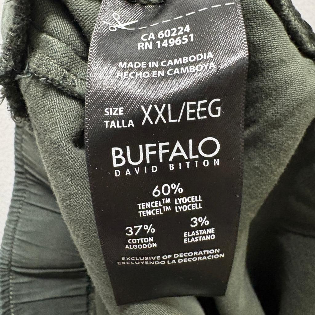 Buffalo David Bitton Womens Pants XXL Green Tencel Blend Drawstring Waist Crop