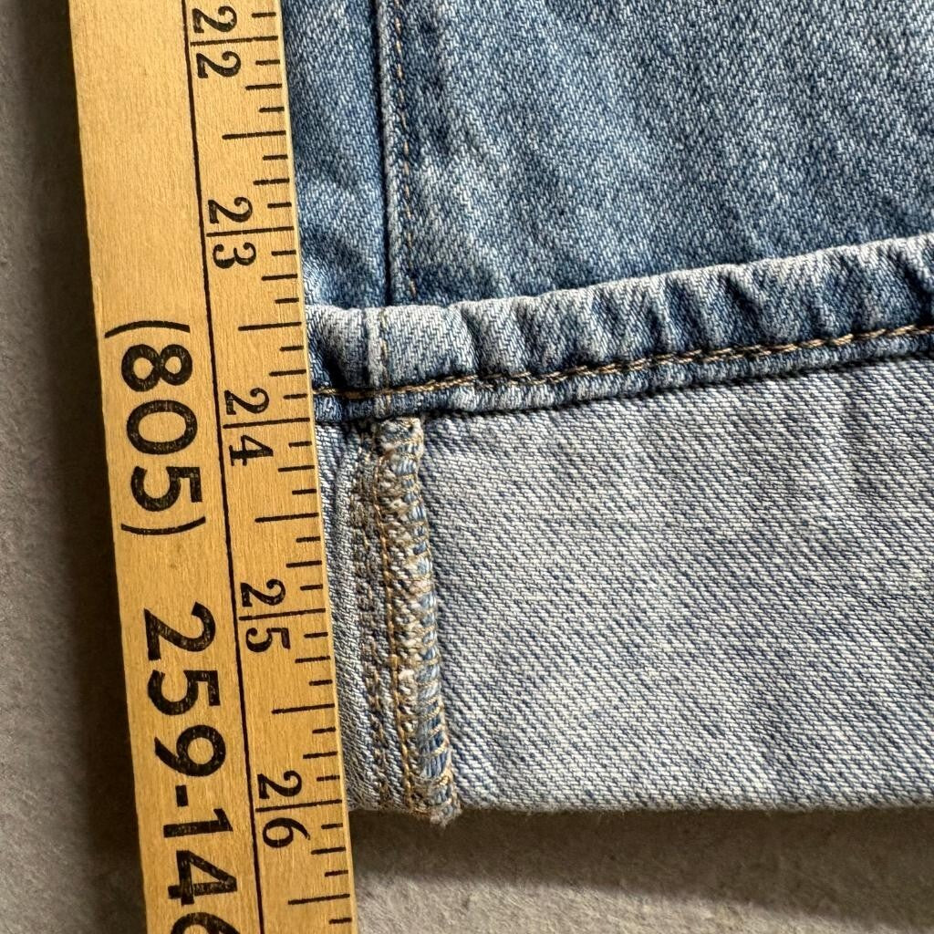 Gogo Jeans USA Womens Size 11/30 Wide Leg Cuffed Denim Blue Jeans