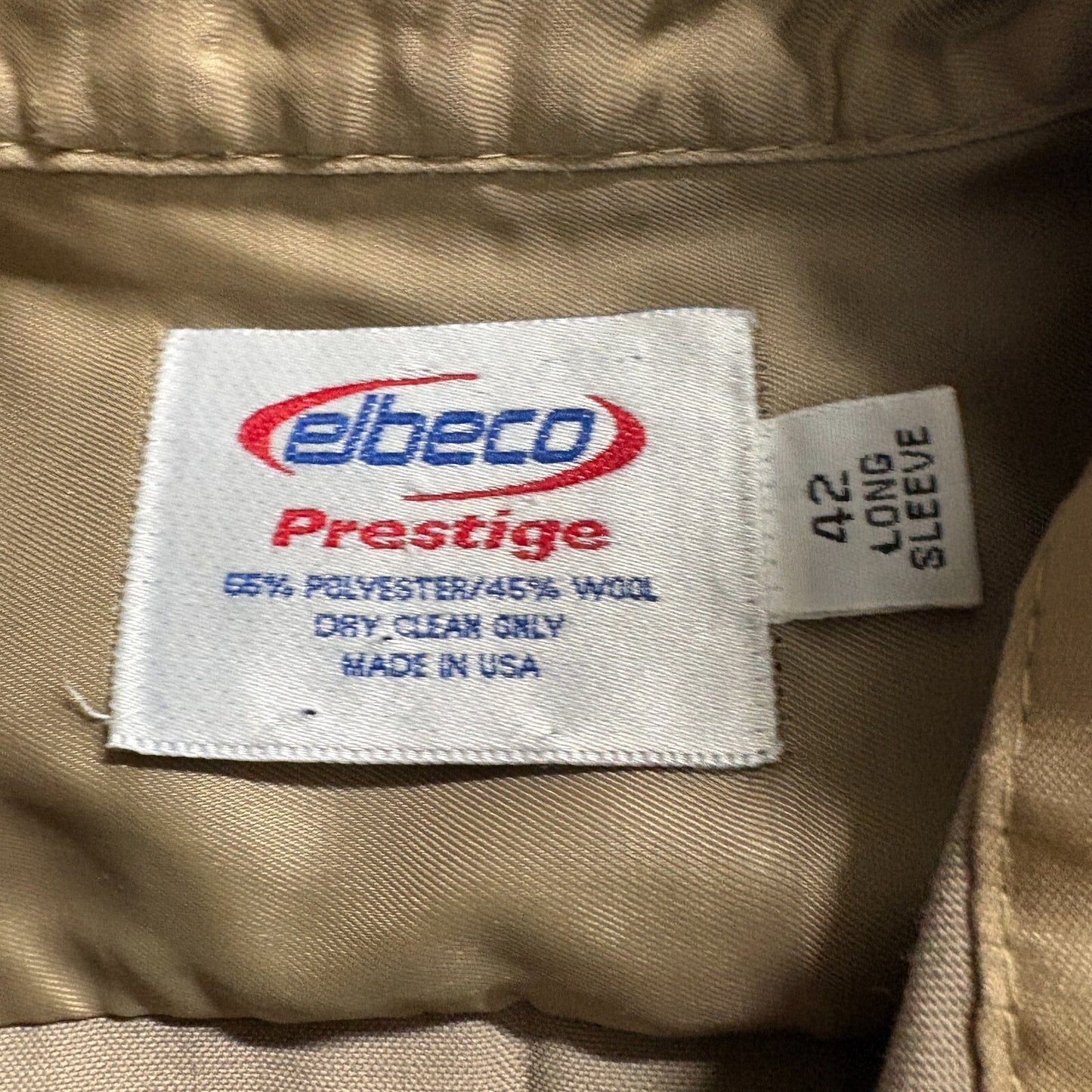 Vintage Elbeco Prestige Uniform Shirt USA Flag Patch 42 Long Fits Like M Workwea