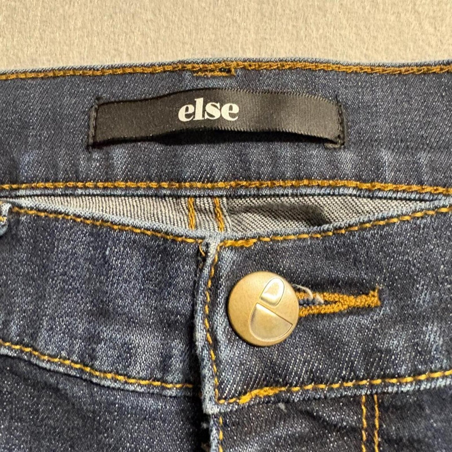 Else Jeans Womens 30 Blue Denim Mid Rise Bootcut Raw Fray Hem Stretch