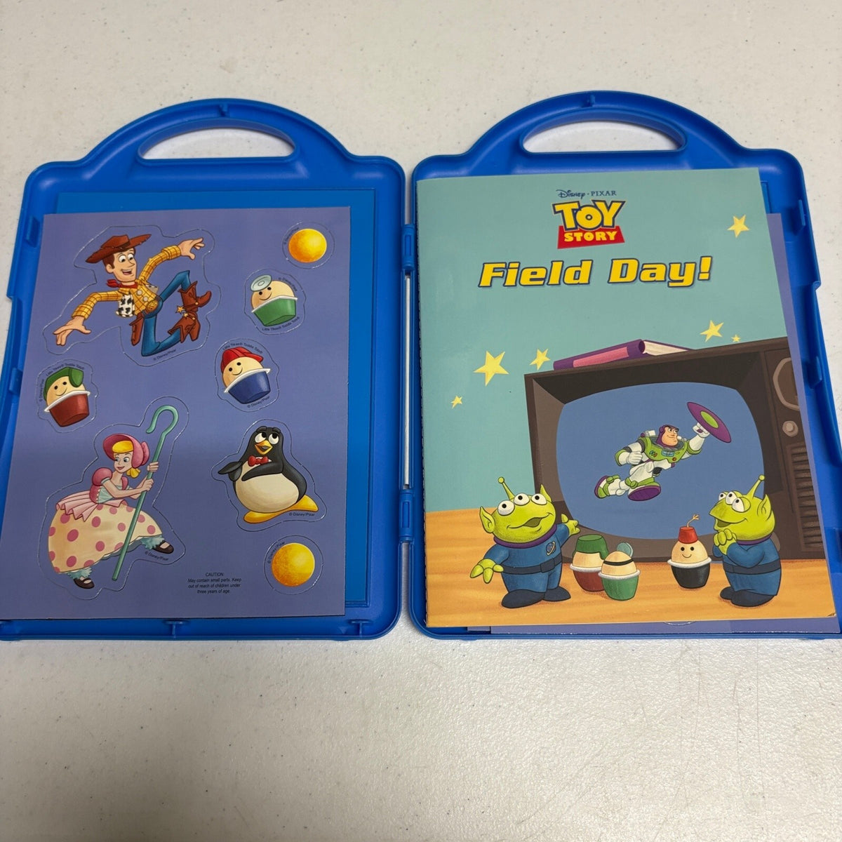 Disney Pixar Toy Story Book & Magnetic Play Set Field Day Carrying Case Complete
