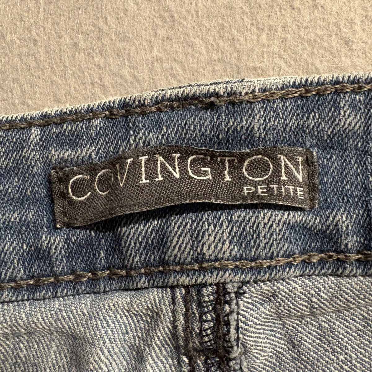 Covington Petite Bootcut Jeans Womens 12P Blue Denim Stretch Medium Wash