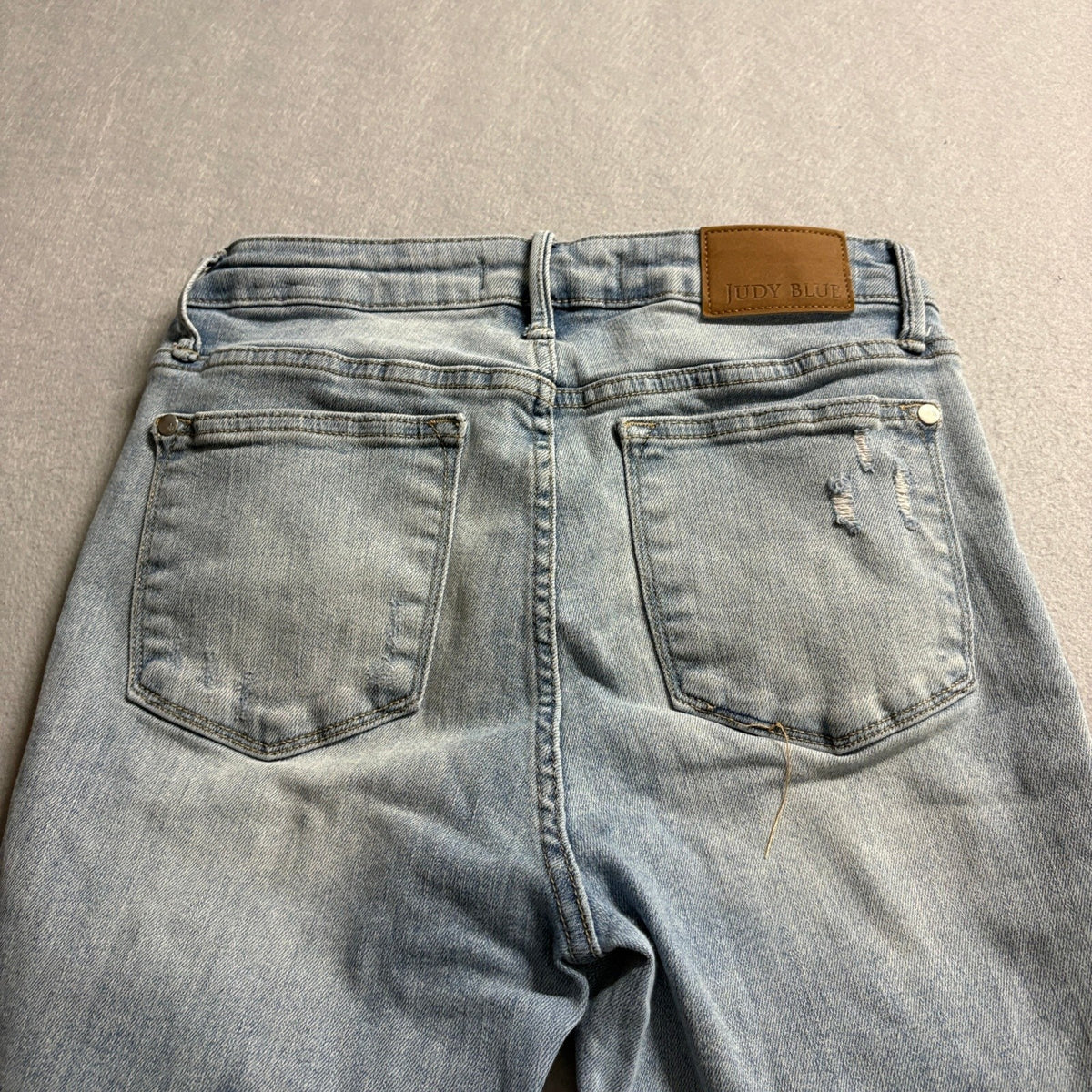 Judy Blue Distressed Raw Hem Ankle Jeans Size 7 / 28 High Rise Stretch Light